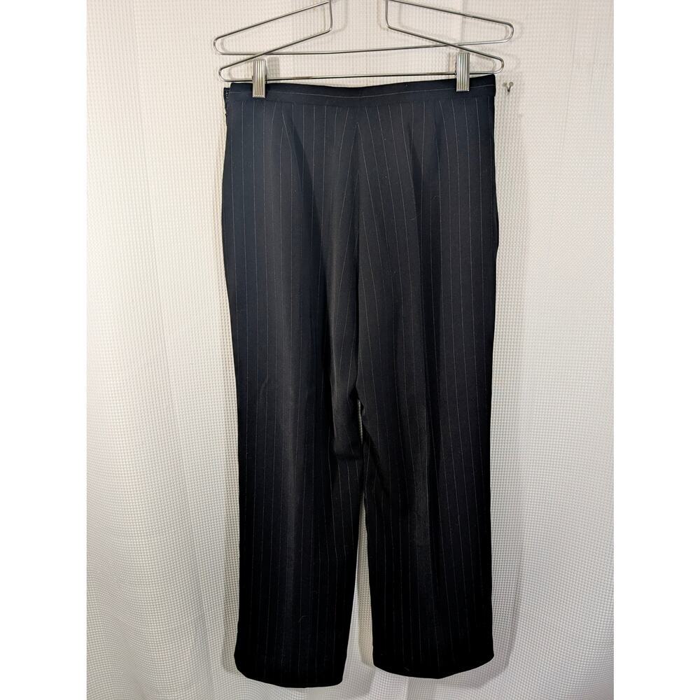 COLLECTIONS FOR LE SUIT! BLACK W/WHITE PINSTRIPE 2 PC JACKET, PANTS SUIT! SZ 10P - Picture 8 of 12